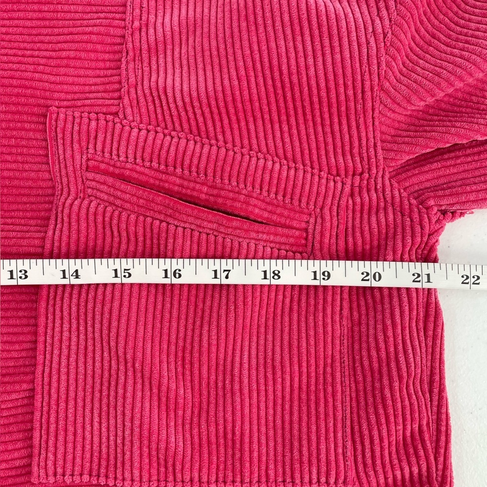 Urban Outfitters BDG Rodney Hot Pink Corduroy Cropped Button-Down Shirt Jacket - Picture 11 of 13